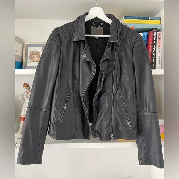 Muubaa Indus leather wired biker jacket - Picture 3 of 10